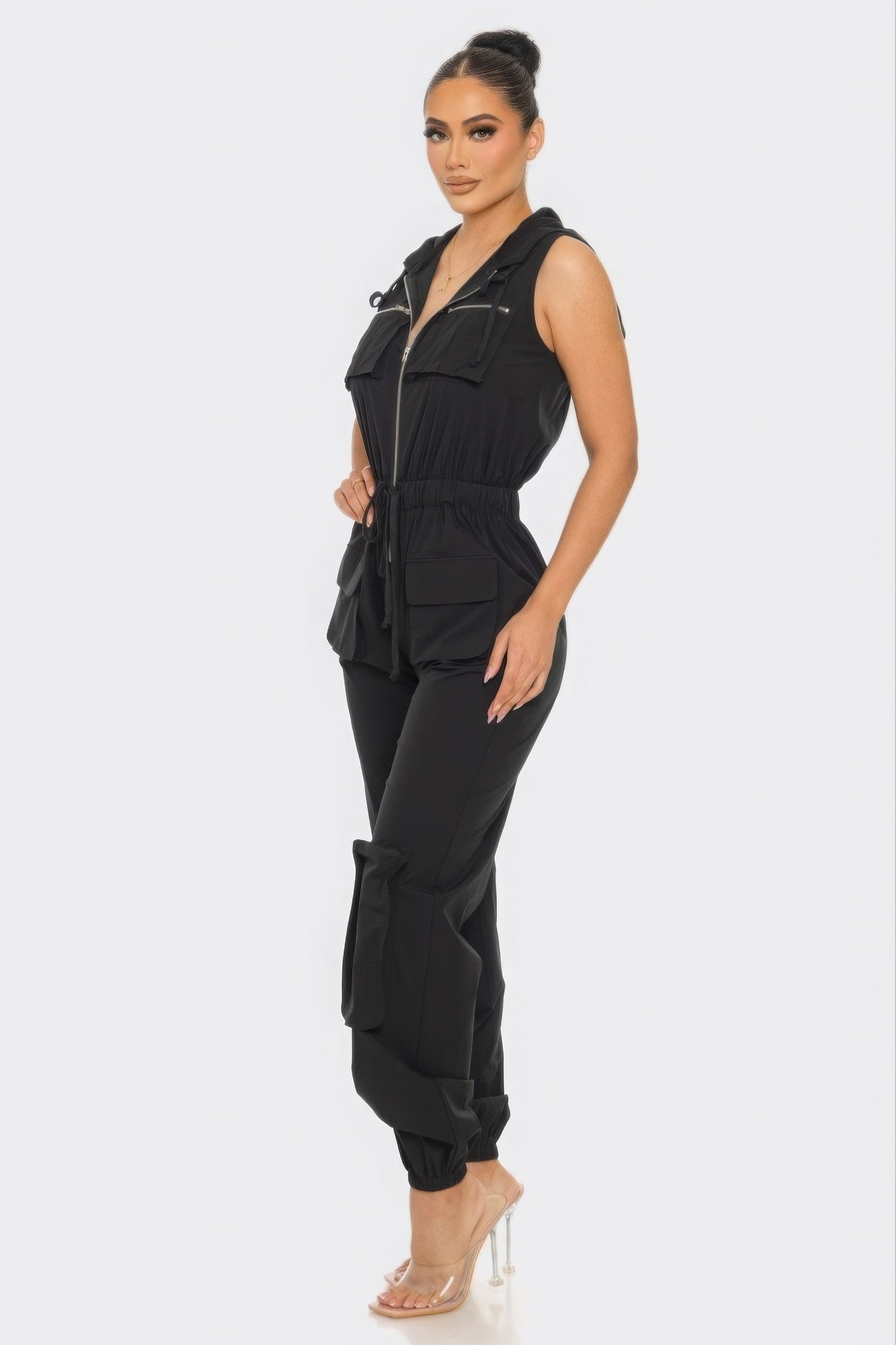 Hooded Cargo Jumpsuit