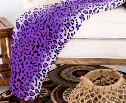 Leopard Purple Warm Cozy Throw Blanket