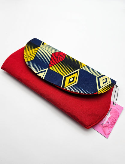 Red Abstract Handmade Clutch