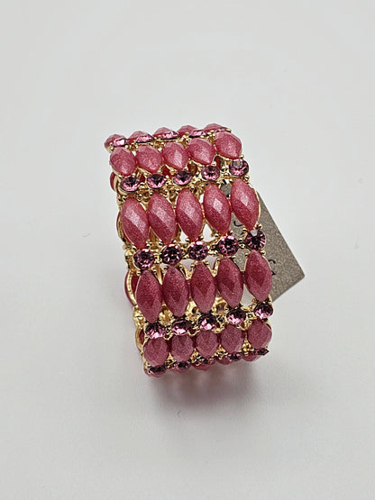 Pink and Gold Acrylic Bracelet
