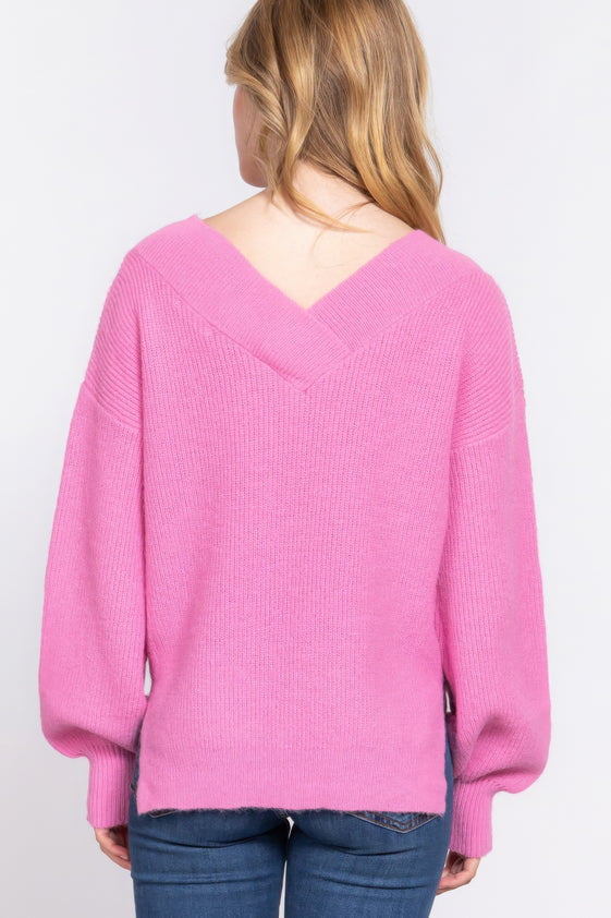 Double V-neck Sweater