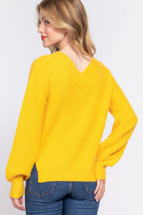 Double V-neck Sweater