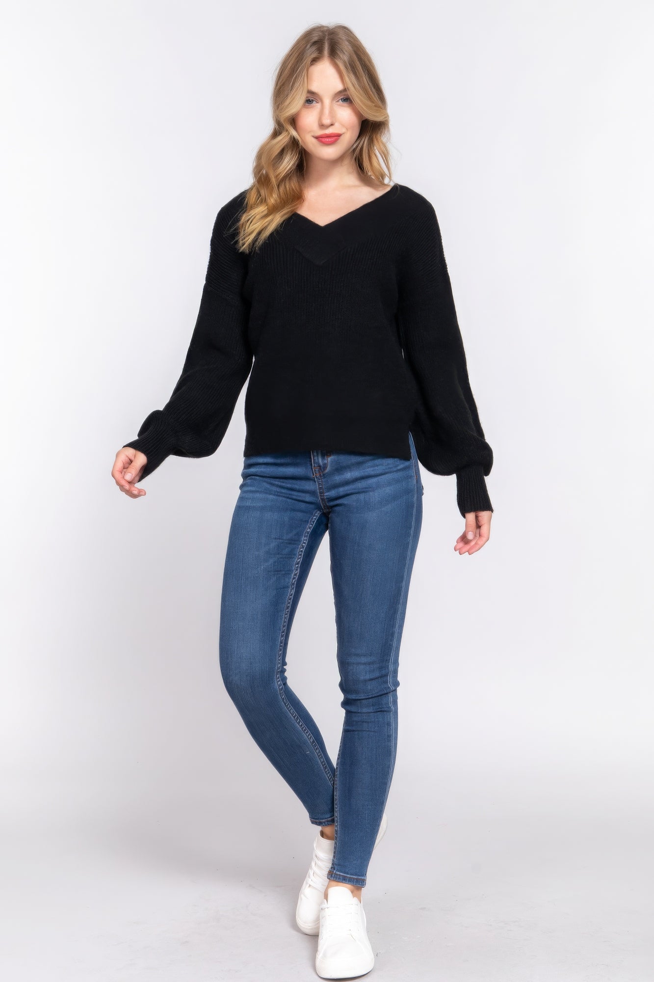 Double V-neck Sweater