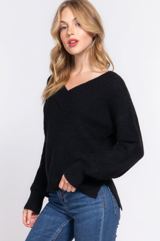 Double V-neck Sweater