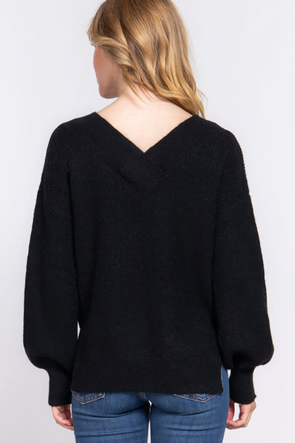 Double V-neck Sweater