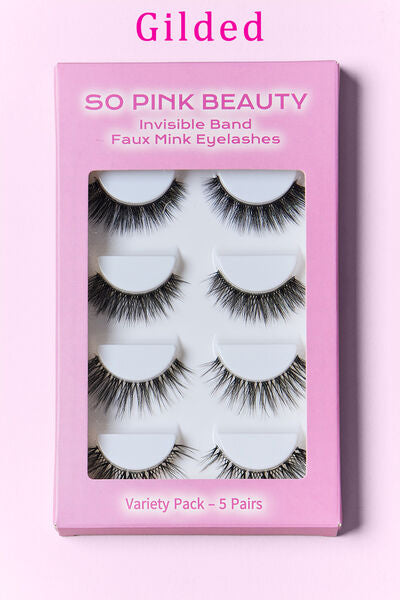 So Pink Beauty Faux Mink Eyelashes Pack 5 Pairs